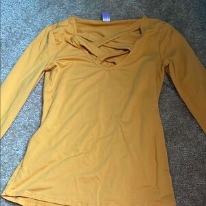 No Boundaries Gold Cut Out Blouse